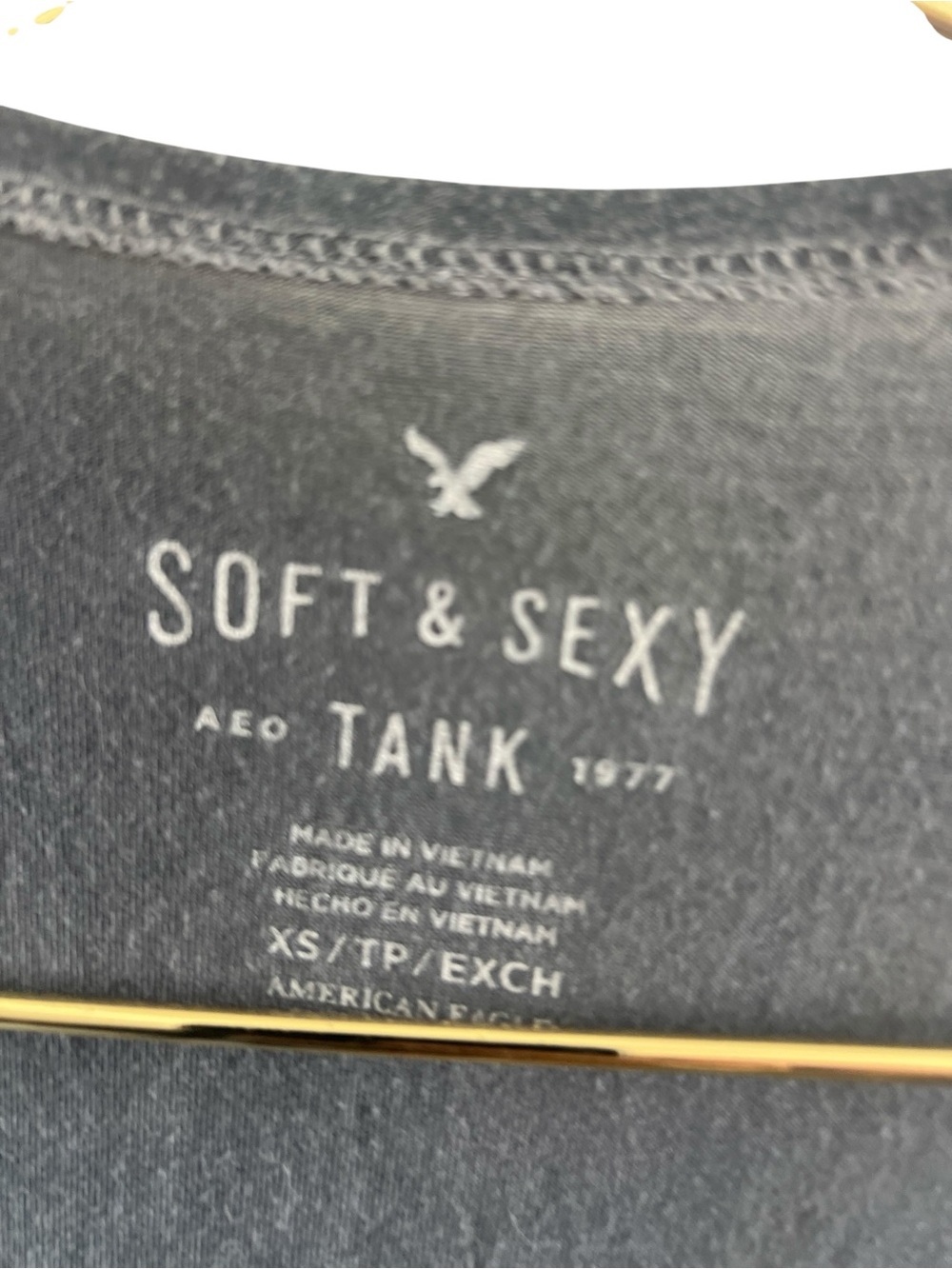 AEO Soft & Sexy Lace-Trim Strappy Tank Top in Charcoal - Picture 4 of 4